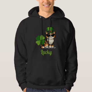 Sudadera Gato Afortunado Día de San Patricio Leprechaun Cal