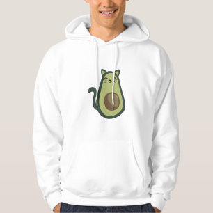 Sudadera Gato aguacate Gracioso Comer Gatito Verde