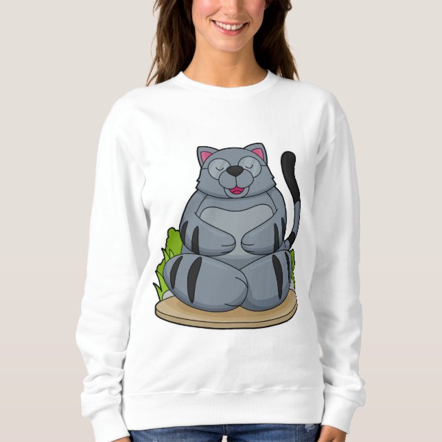 Sudadera Gato al gimnasio del yoga (Anverso)