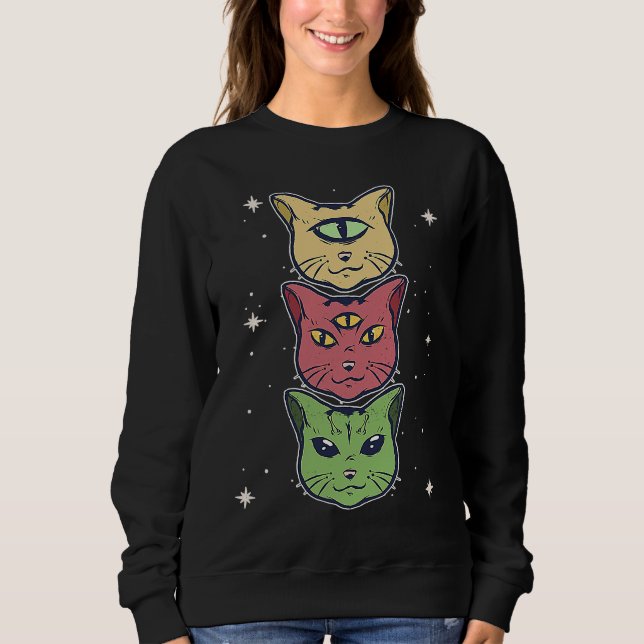 Sudadera Gato Alien Cat Kitten Gato Extraterrestre Extrater (Anverso)