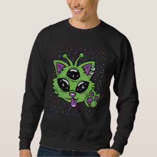 Sudadera Gato Alien Halloween Disfraces Espacio Gracioso Ki