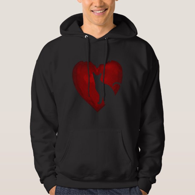 Sudadera Gato Ama corazones San Valentín Regalos Para Parej (Anverso)