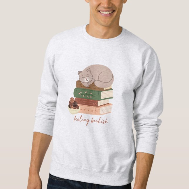 Sudadera Gato Amante de los Libros (Anverso)