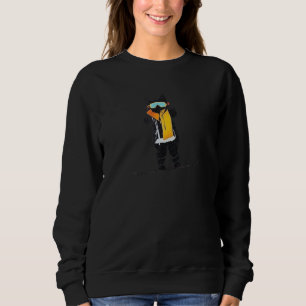 Sudadera Gato Amante Montaña Retro Genial Años 80 Esquiador