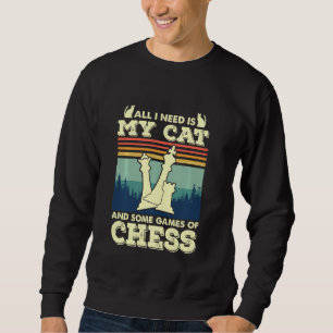 Sudadera Gato Amante Y Jugador De Ajedrez