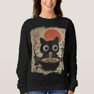 Sudadera Gato animado comiendo Ramen Amantes del Anime al e