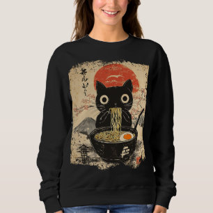 Sudadera Gato animado comiendo Ramen Amantes del Anime al e