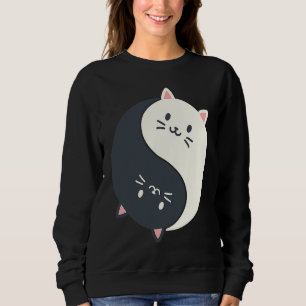 Sudadera Gato animal felino Yin Yang Yin Gato negro Yang Ga