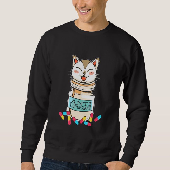 Sudadera Gato antidepresivo (Anverso)