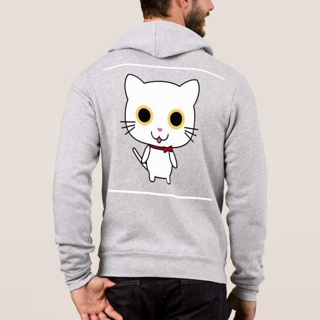 Sudadera Gato Antropomórfico Blanco (Reverso)