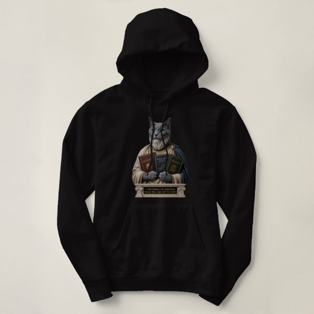 Sudadera Gato Aristoteles Azul Ruso (Diseño del anverso)