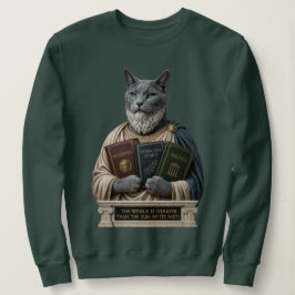 Sudadera Gato Aristotélico Azul Ruso