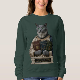 Sudadera Gato Aristotélico Azul Ruso
