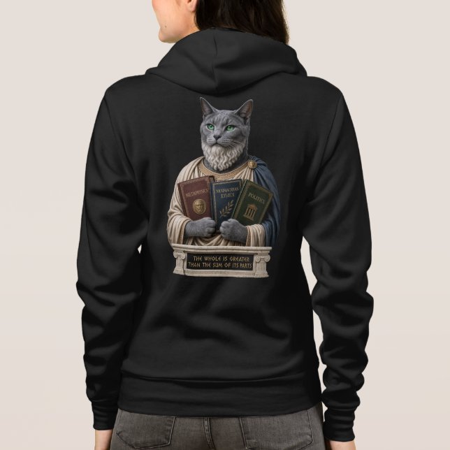 Sudadera Gato Aristotélico Azul Ruso (Reverso)