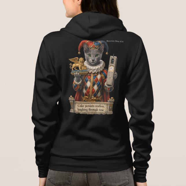 Sudadera Gato Arlequín Azul Ruso (Reverso)