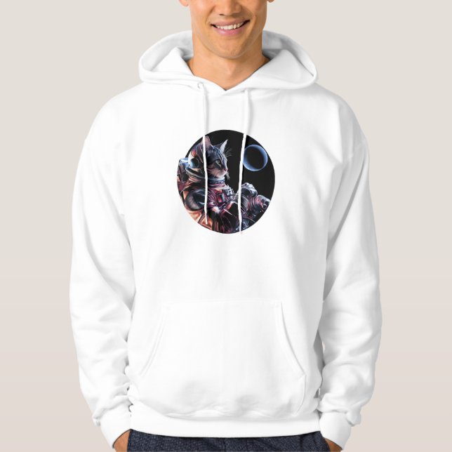 Sudadera Gato astronauta con planeta (Anverso)