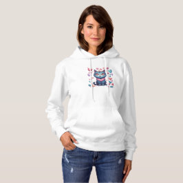 Sudadera Gato Azul Cutáneo Con Carne De Corazón | Kawaii Va
