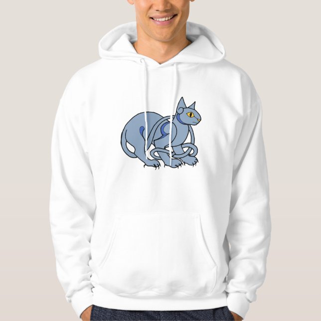 Sudadera Gato azul del nudo céltico medieval del arte (Anverso)