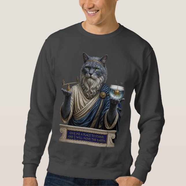 Sudadera Gato Azul Ruso Arquímedes (Anverso)