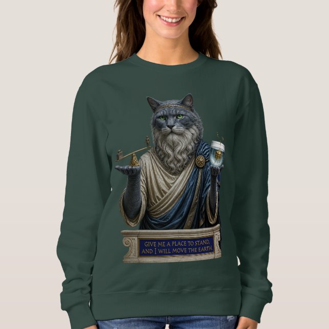 Sudadera Gato Azul Ruso Arquímedes (Anverso)