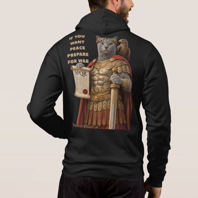 Sudadera Gato Azul Ruso César (Reverso)