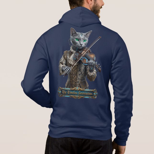 Sudadera Gato Azul Ruso de la Serenísima Atemporal (Reverso)