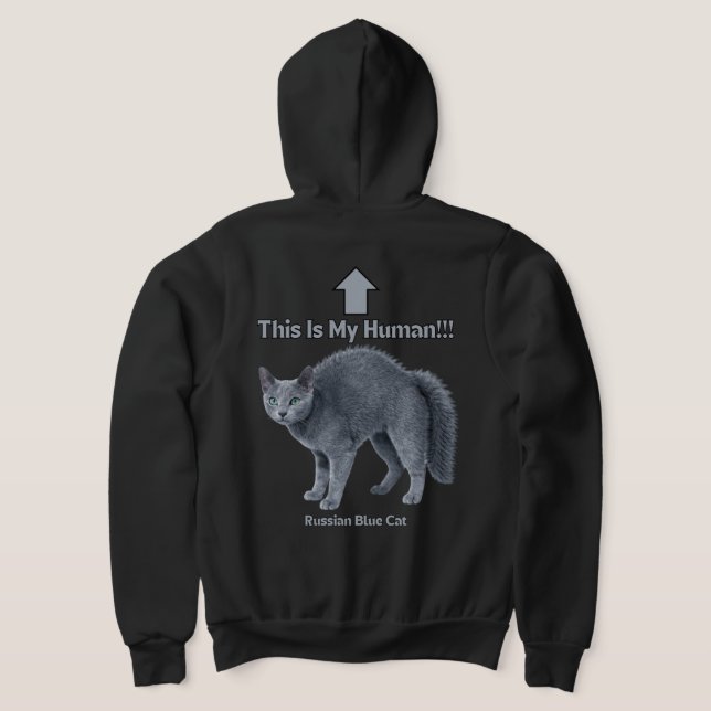 Sudadera Gato Azul Ruso – Este es mi humano (Distribución Reverso )
