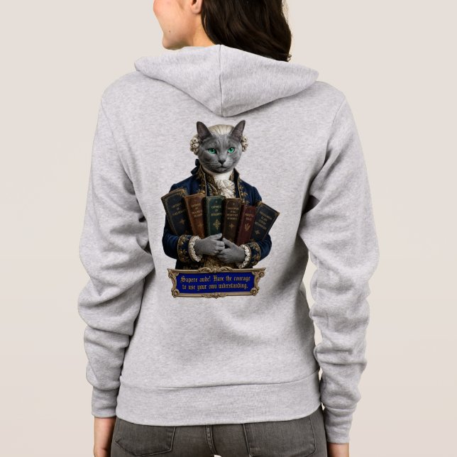 Sudadera Gato Azul Ruso Immanuel Kant (Reverso)