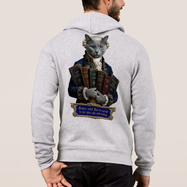 Sudadera Gato Azul Ruso Immanuel Kant (Reverso)