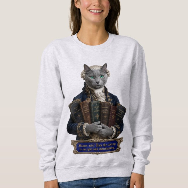 Sudadera Gato Azul Ruso Immanuel Kant (Anverso)
