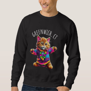 Sudadera Gato bailarín divertido lindo colorido Greenwich C