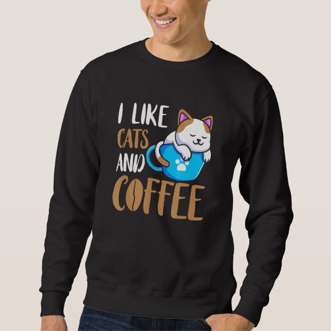 Sudadera Gato Bebida Café Copa Amor Café Beber Amor C (Anverso)