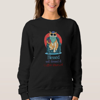 Sudadera Gato Bendito Bien Vestido y Obeso de Café
