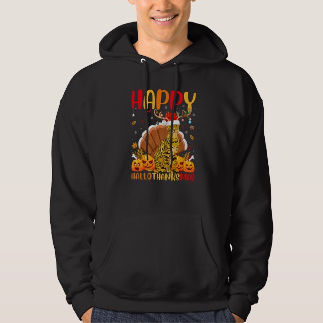 Sudadera Gato Bengal  Gato Bengal Feliz Hellothanksmas (Anverso)