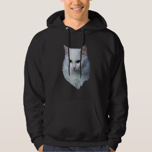 Sudadera Gato Blanco Furoso Con Ojos Azul Y Verde