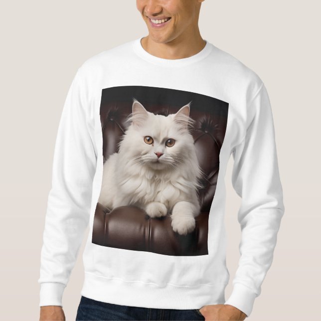 Sudadera Gato blanco majestuoso (Anverso)