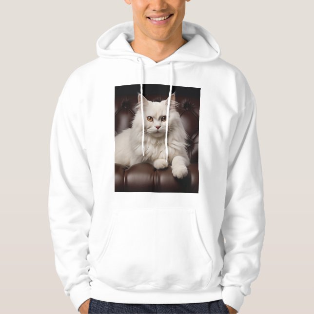Sudadera Gato blanco majestuoso (Anverso)