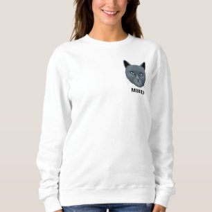 Sudadera Gato blanco negro lindo mamá personalizado familia