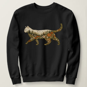 Sudadera Gato Boho Floral — Amante de los Gatos con Plantas