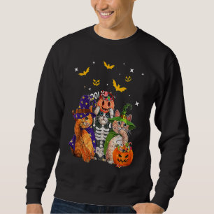 Sudadera Gato Bruja asusta Calabaza Bat Skeleton Magical Ha