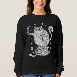 Sudadera Gato Brujo Divertido en Libros