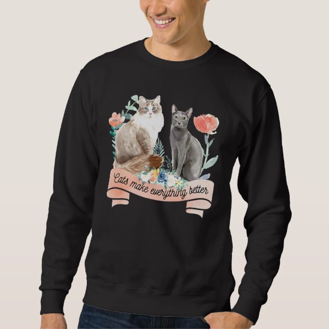 Sudadera Gato Ca gato lindo gato Tees Cat (Anverso)