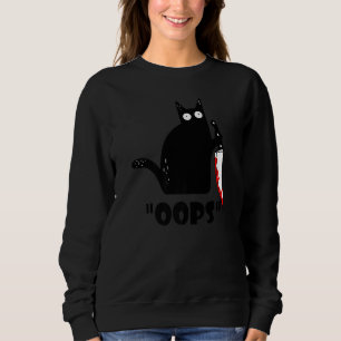 Sudadera Gato Ca Oops Gato Asesino Gato Negro Con Cuchillo