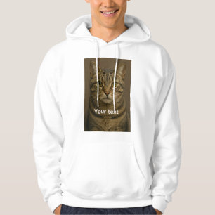 Sudadera Gato Cara Hoodie con texto Personalizado - Estilo 