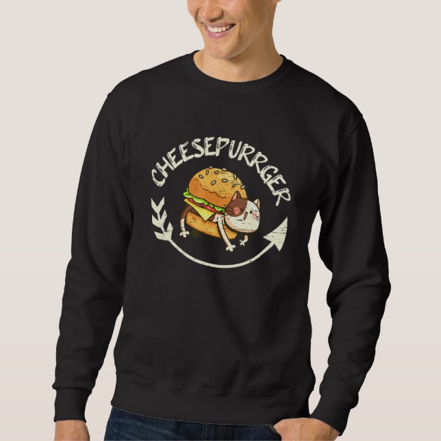 Sudadera Gato Cheeseburger Para Una Comida Rápida Y Hamburg (Anverso)