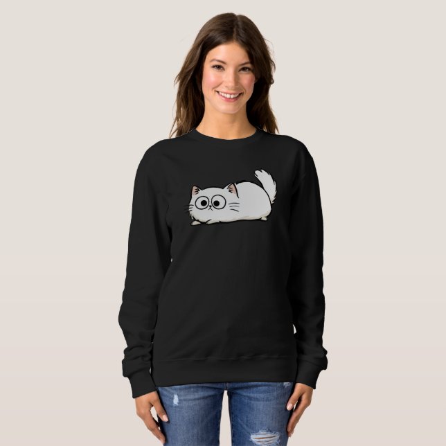 Sudadera Gato cola esponjosa extravagante (Anverso completo)