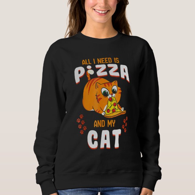 Sudadera Gato comiendo pizza tee Pepperoni Slice Kitten (Anverso)