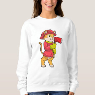 Sudadera Gato como bombero con hacha