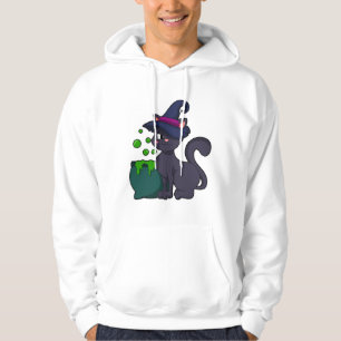 Sudadera Gato como bruja con Cauldron
