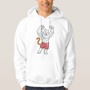Sudadera Gato como culturista con músculos grandes